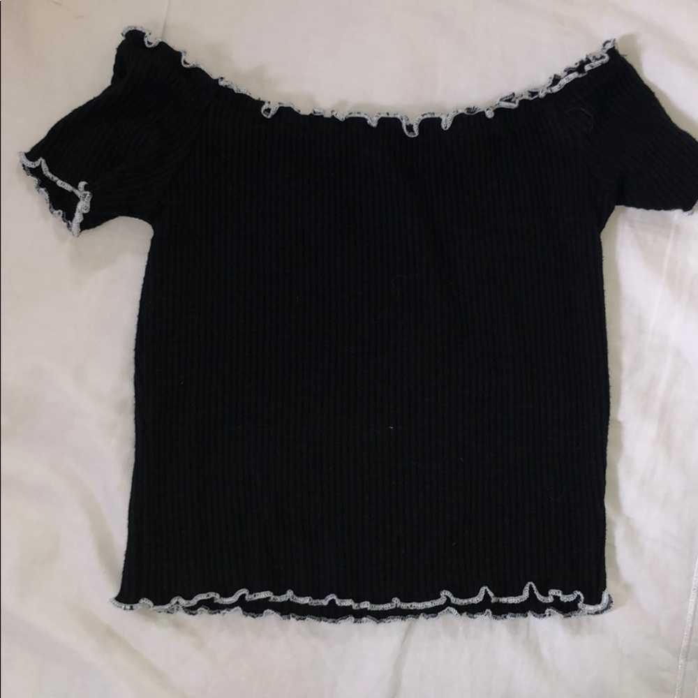 Off the Shoulder Black Crop Top